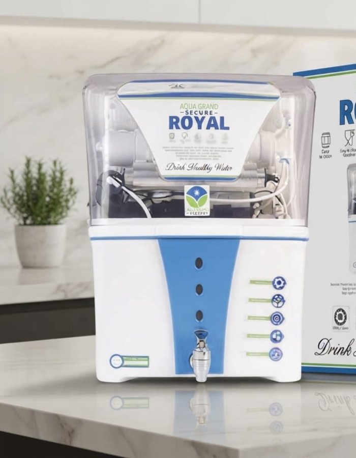 Aquaroyalguard Aqua Grand Royal Black RO Water Purifier | RO + UV + UF + TDS Controller + Copper Technology